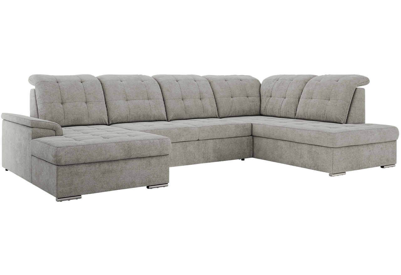 Narożnik MADRITO U - strona prawa - jasnoszary, struktura