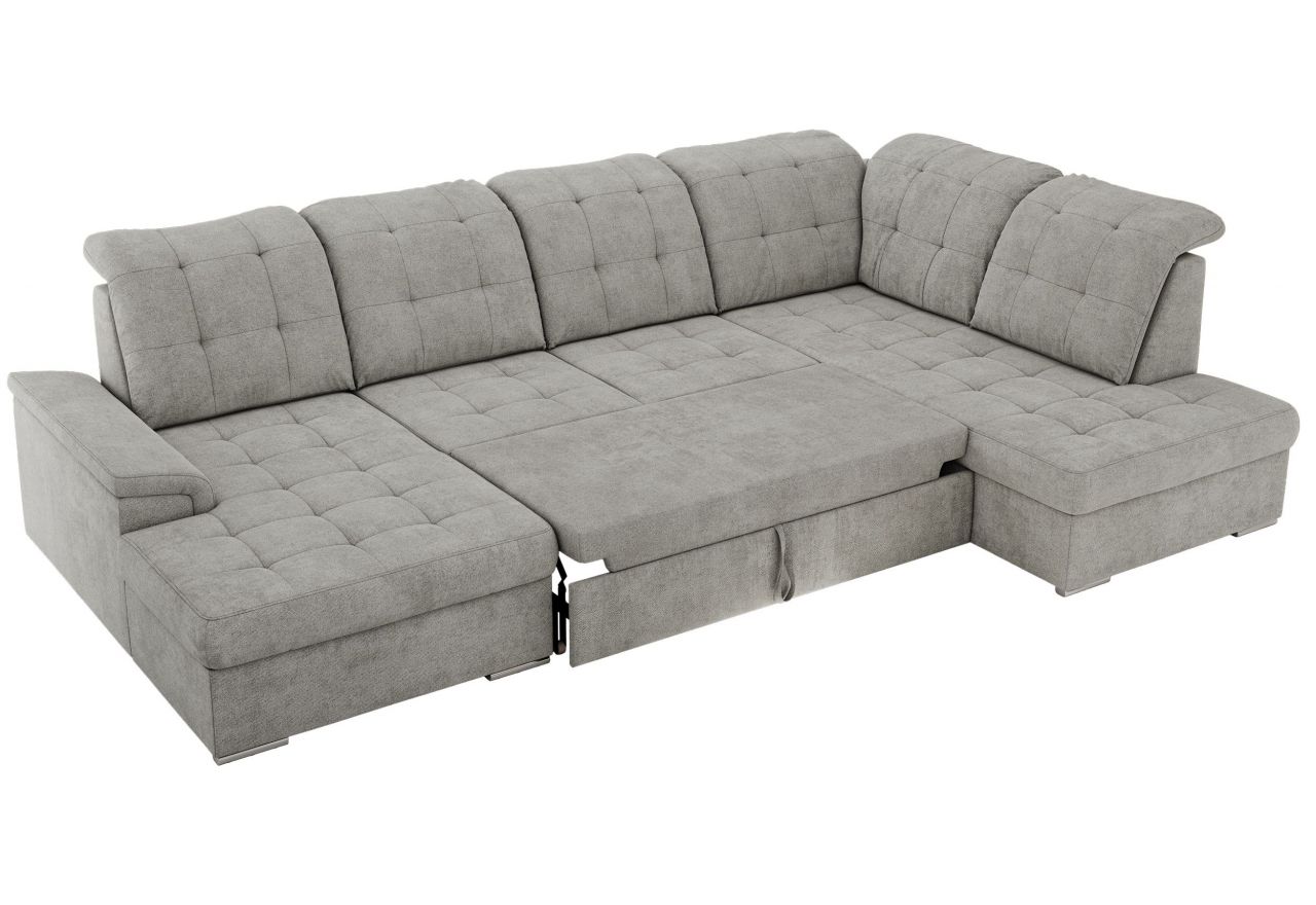 Narożnik MADRITO U - strona prawa - jasnoszary, struktura