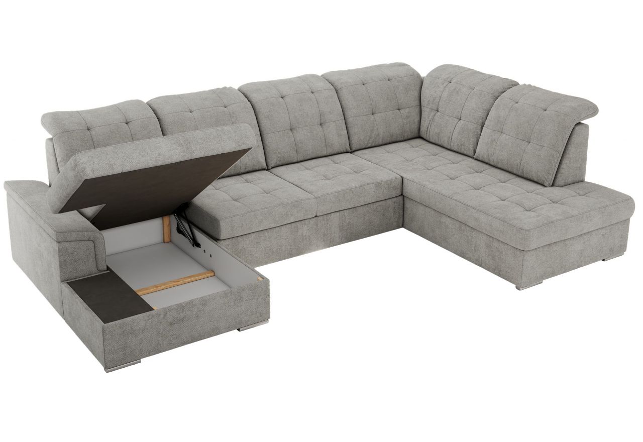 Narożnik MADRITO U - strona prawa - jasnoszary, struktura