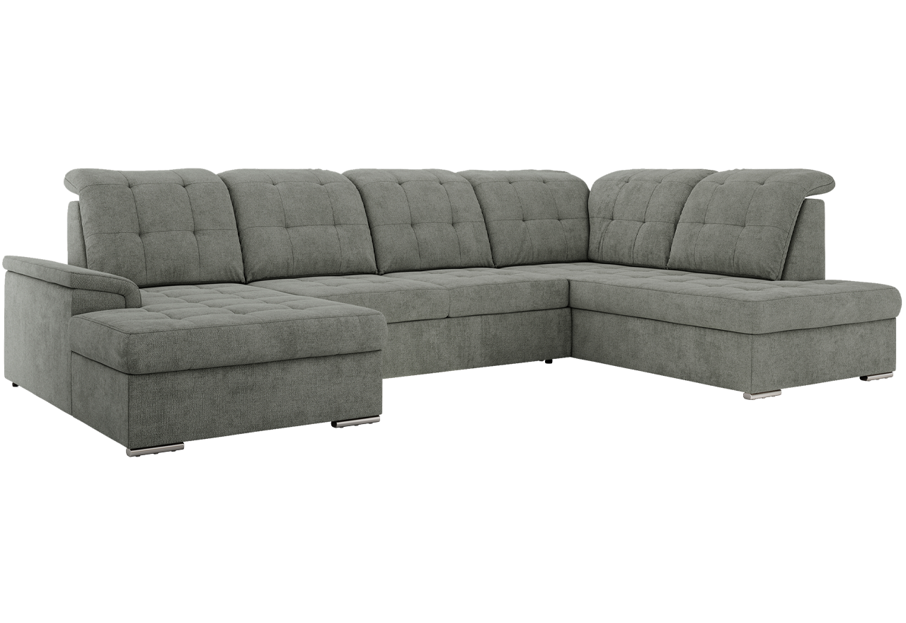 Narożnik MADRITO U - strona prawa - szary, struktura