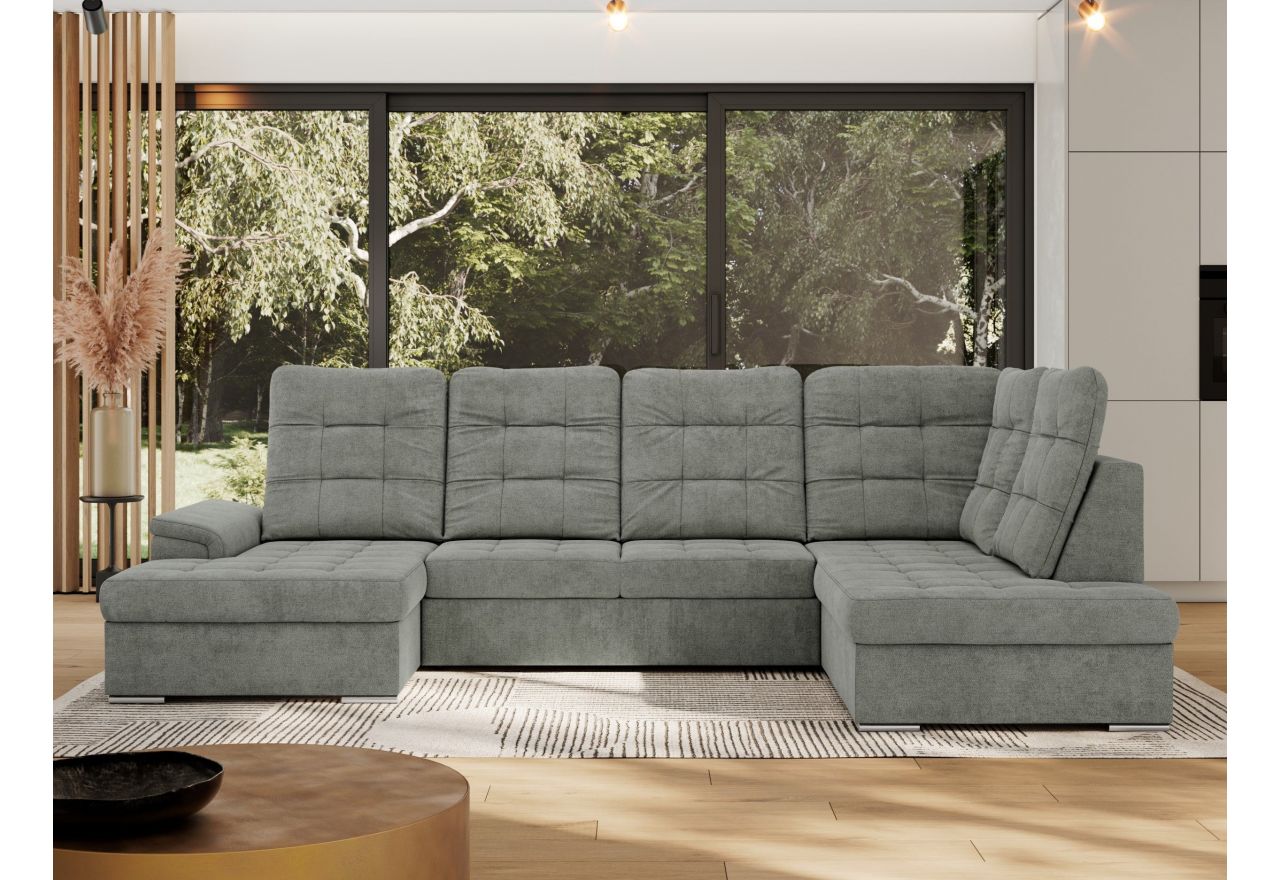 Narożnik MADRITO U - strona prawa - szary, struktura