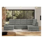 Narożnik MADRITO U - strona prawa - szary, struktura