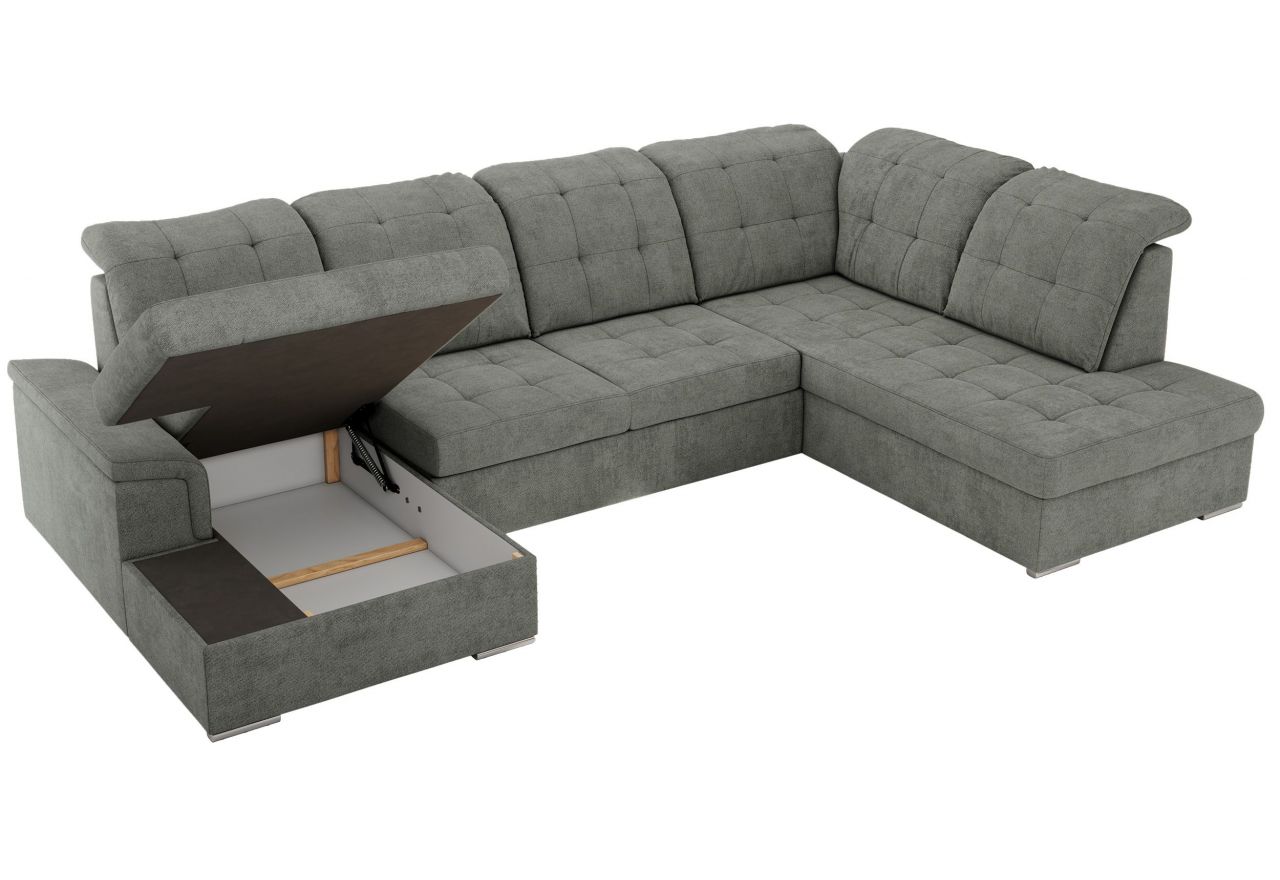 Narożnik MADRITO U - strona prawa - szary, struktura