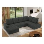 Narożnik MADRITO U - strona prawa - ciemnoszary, struktura