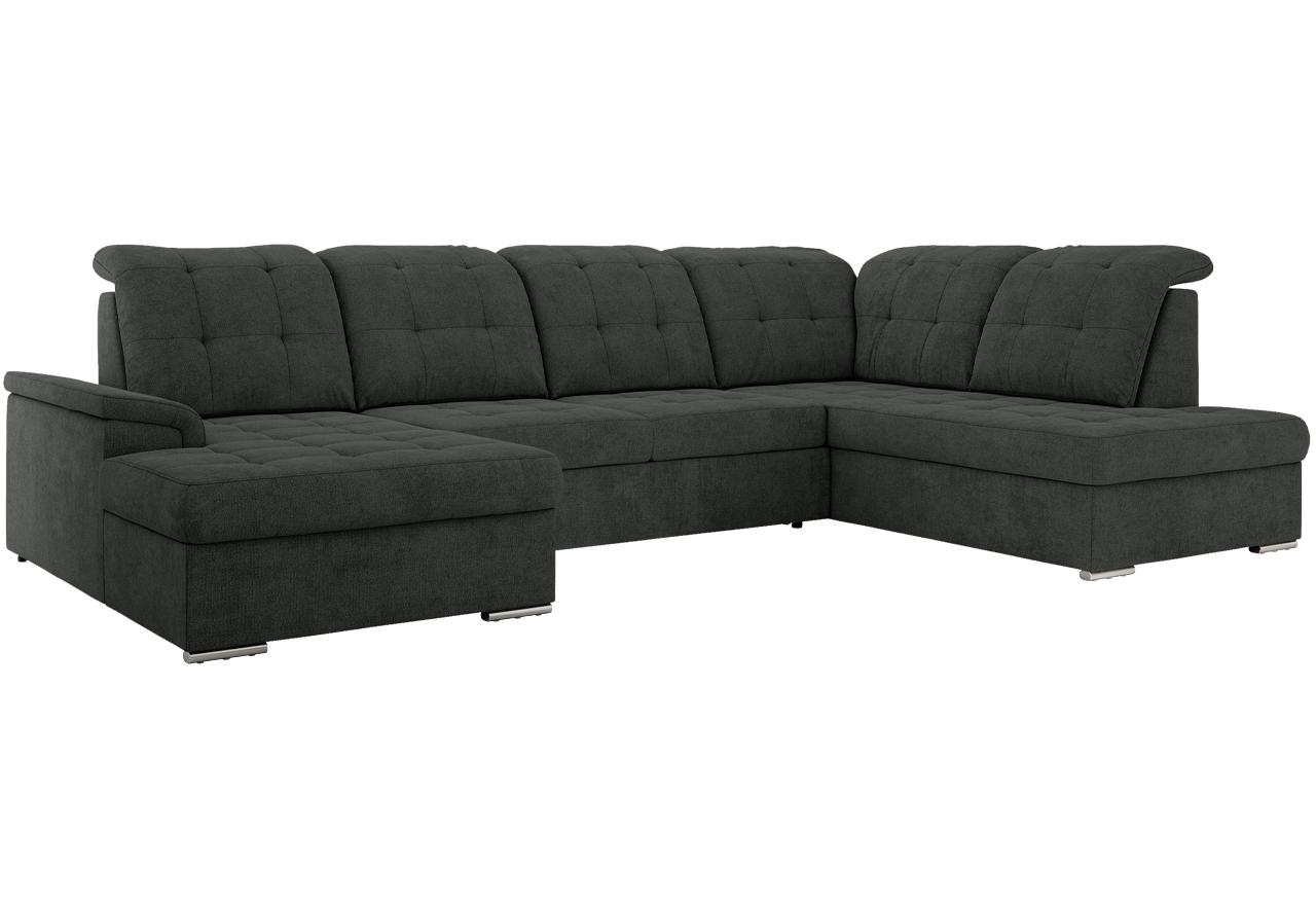 Narożnik MADRITO U - strona prawa - ciemnoszary, struktura