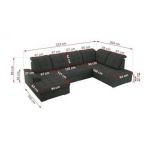 Narożnik MADRITO U - strona prawa - ciemnoszary, struktura