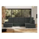 Narożnik MADRITO U - strona prawa - ciemnoszary, struktura