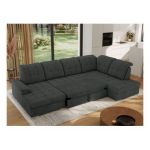 Narożnik MADRITO U - strona prawa - ciemnoszary, struktura