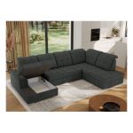 Narożnik MADRITO U - strona prawa - ciemnoszary, struktura