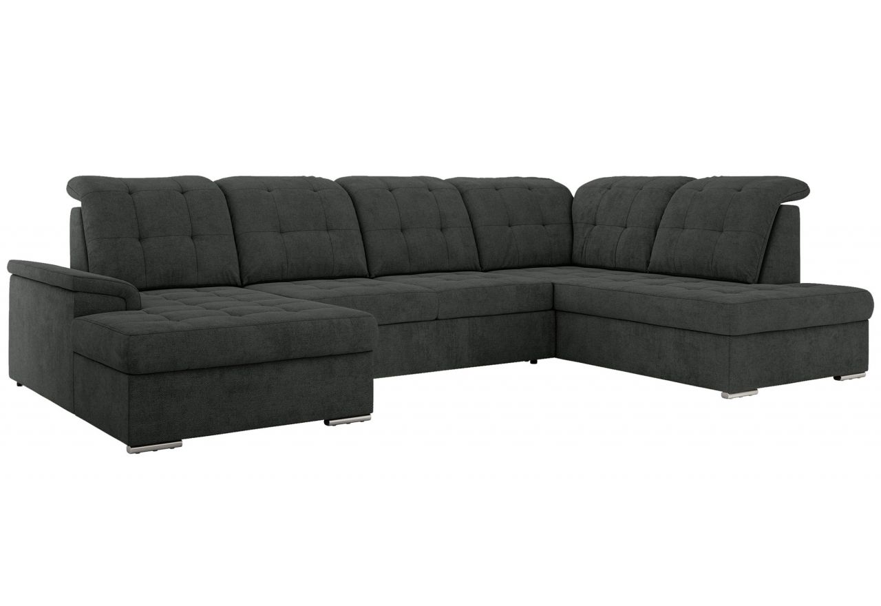 Narożnik MADRITO U - strona prawa - ciemnoszary, struktura