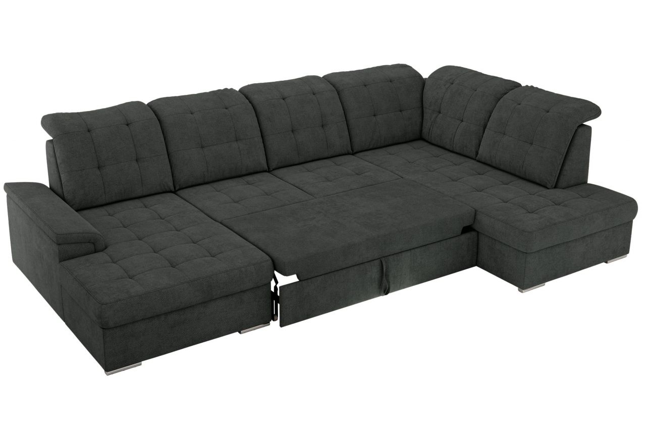 Narożnik MADRITO U - strona prawa - ciemnoszary, struktura