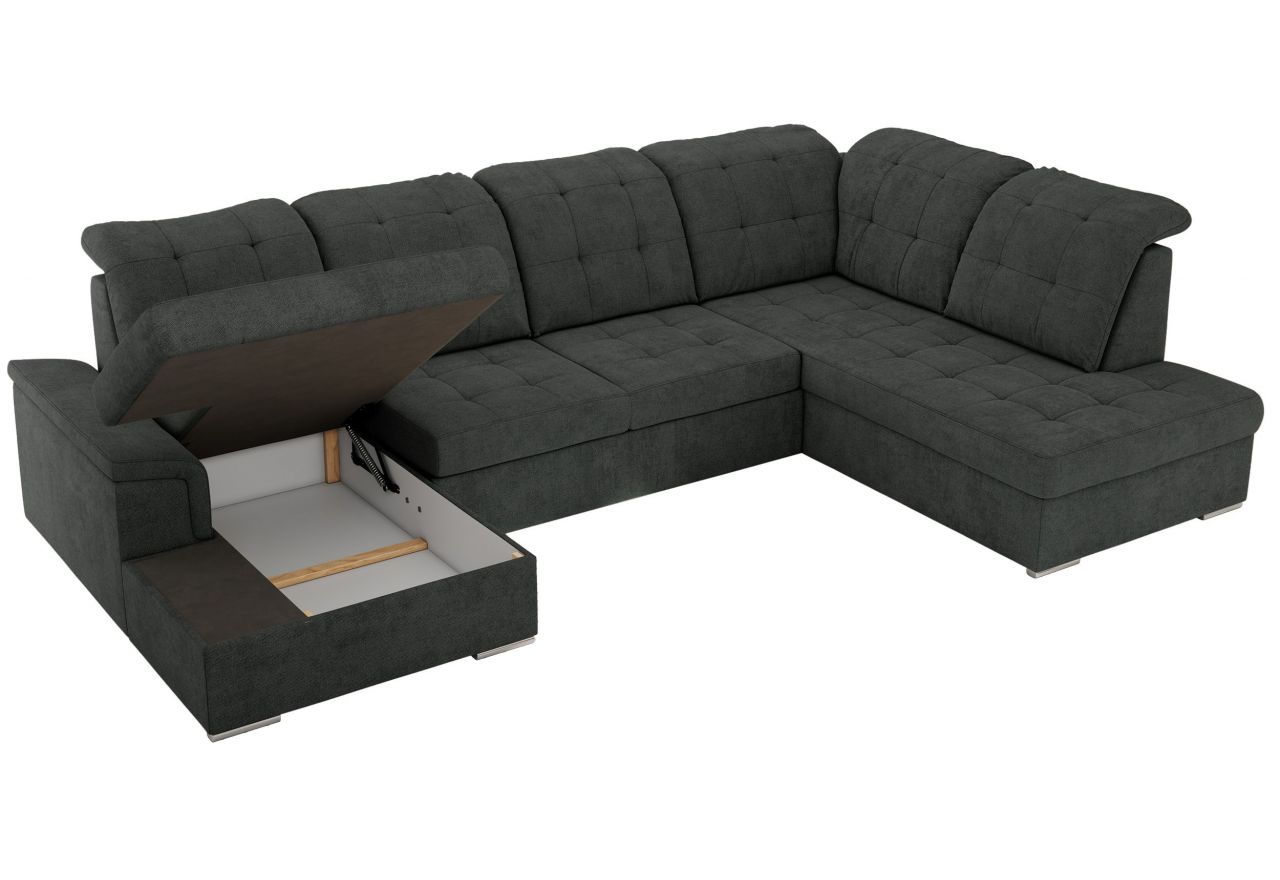 Narożnik MADRITO U - strona prawa - ciemnoszary, struktura