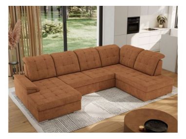 Narożnik MADRITO U - strona prawa - pomarańczowy, struktura