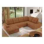 Narożnik MADRITO U - strona prawa - pomarańczowy, struktura