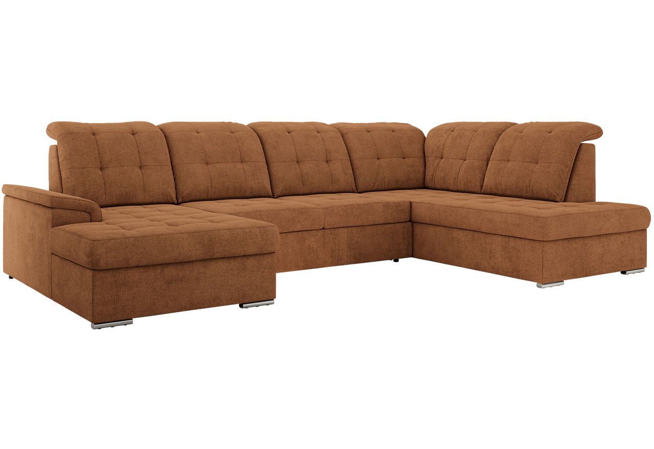 Narożnik MADRITO U - strona prawa - pomarańczowy, struktura