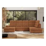 Narożnik MADRITO U - strona prawa - pomarańczowy, struktura