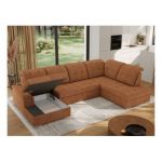 Narożnik MADRITO U - strona prawa - pomarańczowy, struktura