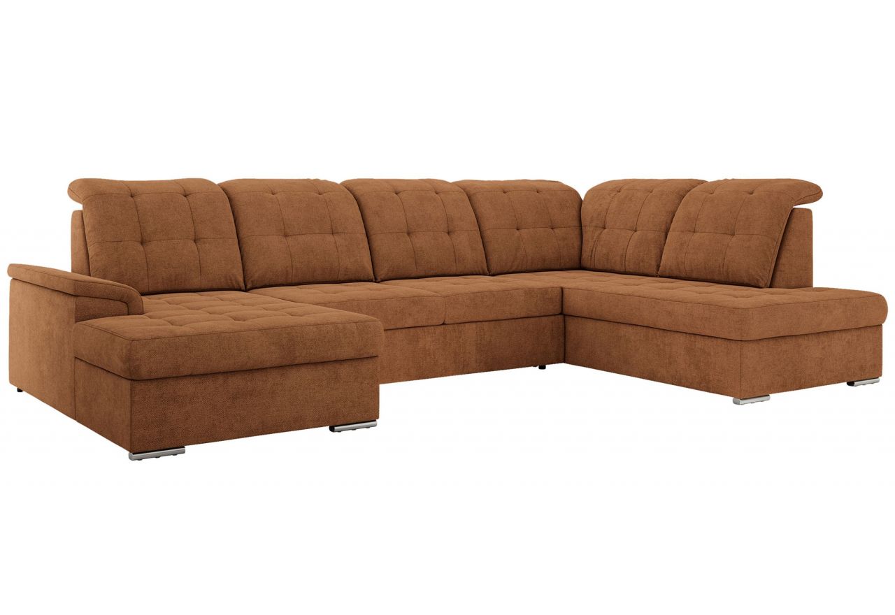 Narożnik MADRITO U - strona prawa - pomarańczowy, struktura