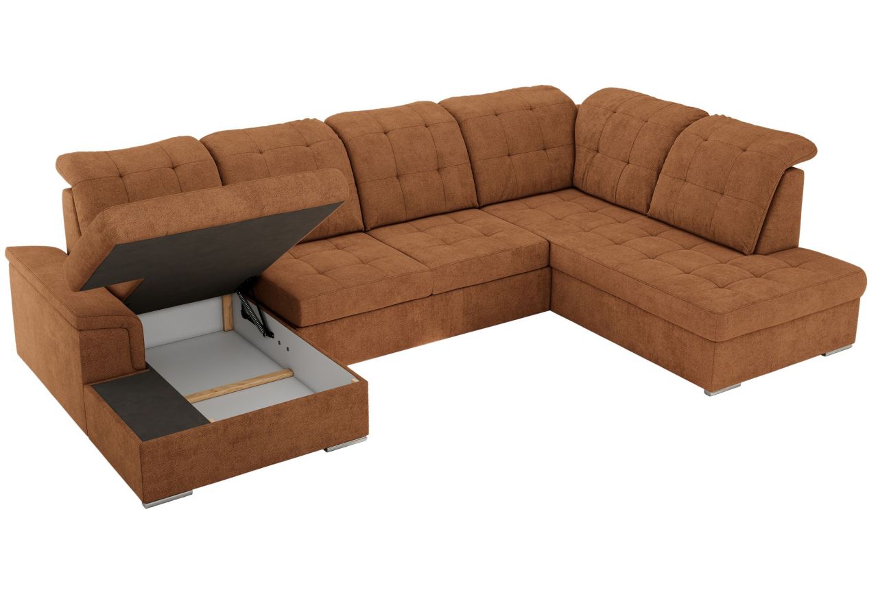 Narożnik MADRITO U - strona prawa - pomarańczowy, struktura