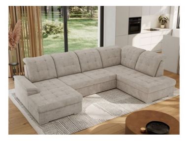 Narożnik MADRITO U - strona prawa - beżowy, struktura