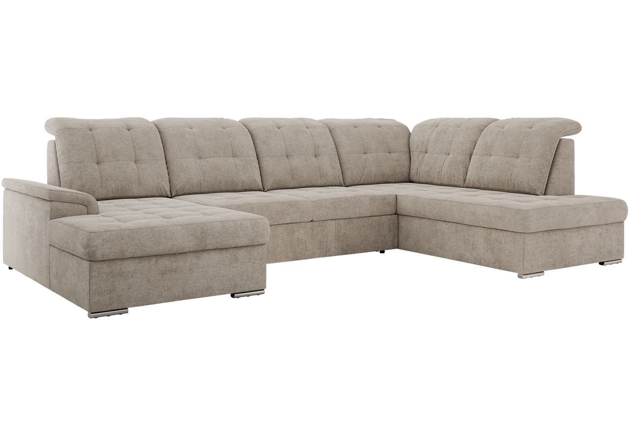 Narożnik MADRITO U - strona prawa - beżowy, struktura