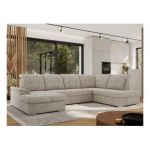 Narożnik MADRITO U - strona prawa - beżowy, struktura