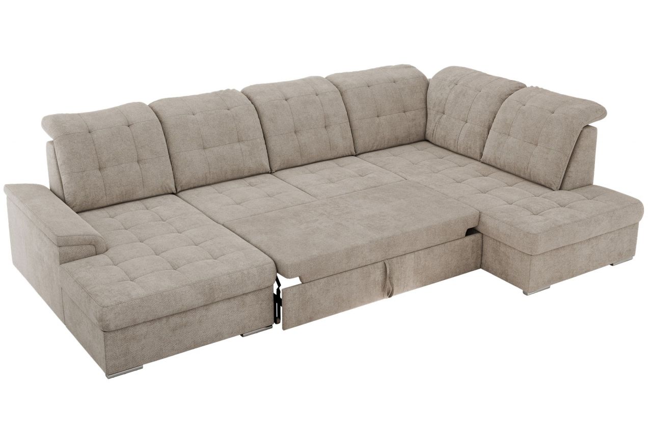 Narożnik MADRITO U - strona prawa - beżowy, struktura