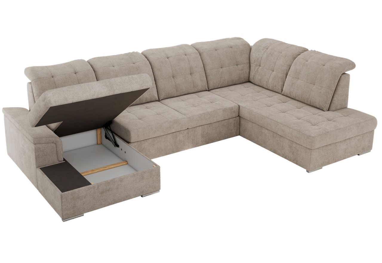 Narożnik MADRITO U - strona prawa - beżowy, struktura