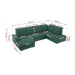 Narożnik MADRITO U - strona prawa - zielony, struktura