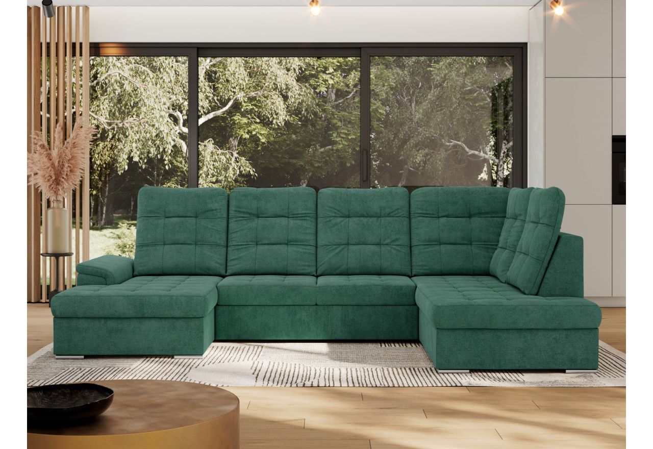 Narożnik MADRITO U - strona prawa - zielony, struktura