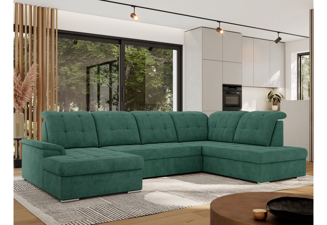 Narożnik MADRITO U - strona prawa - zielony, struktura