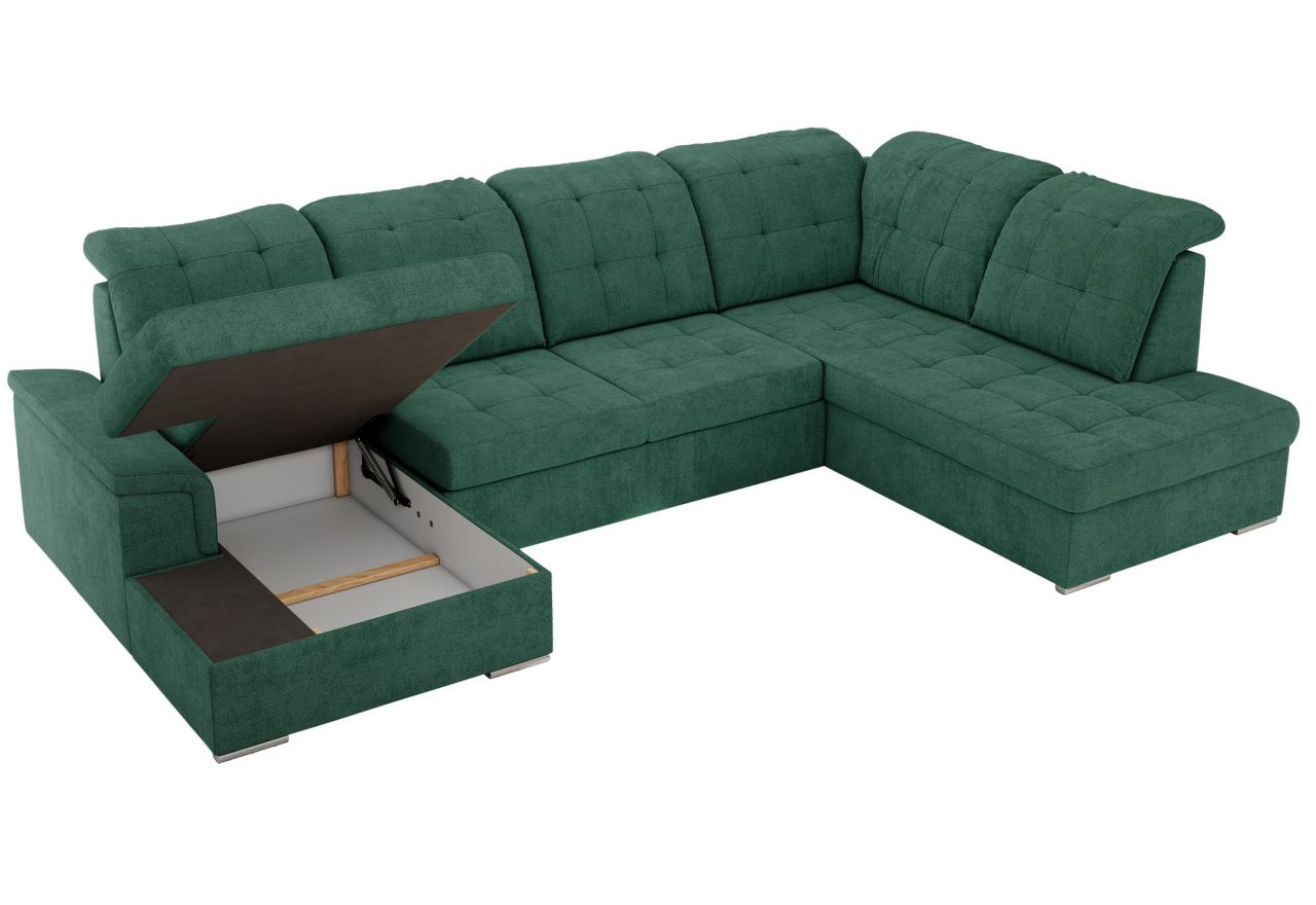 Narożnik MADRITO U - strona prawa - zielony, struktura