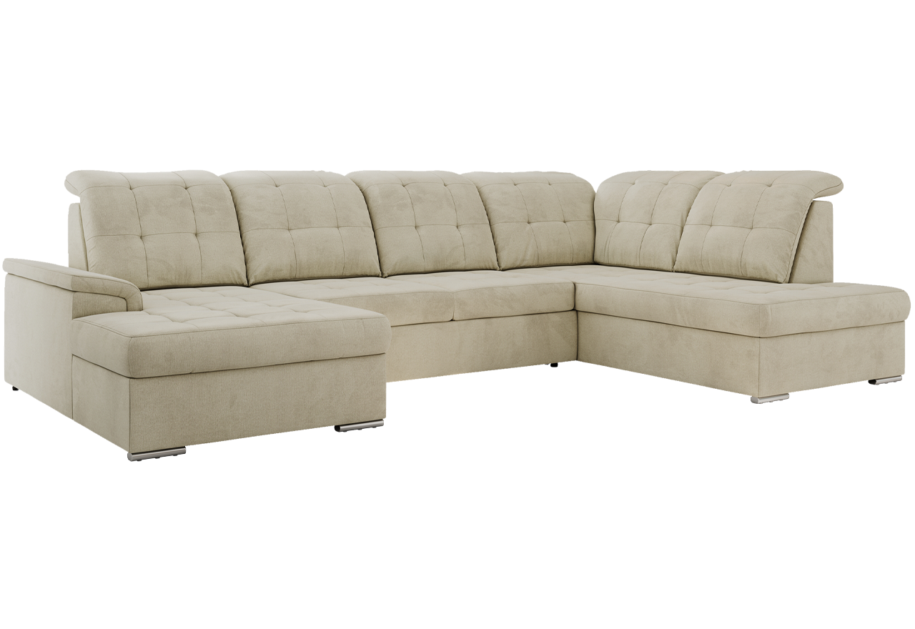 Narożnik MADRITO U - strona prawa - beżowy, welwet