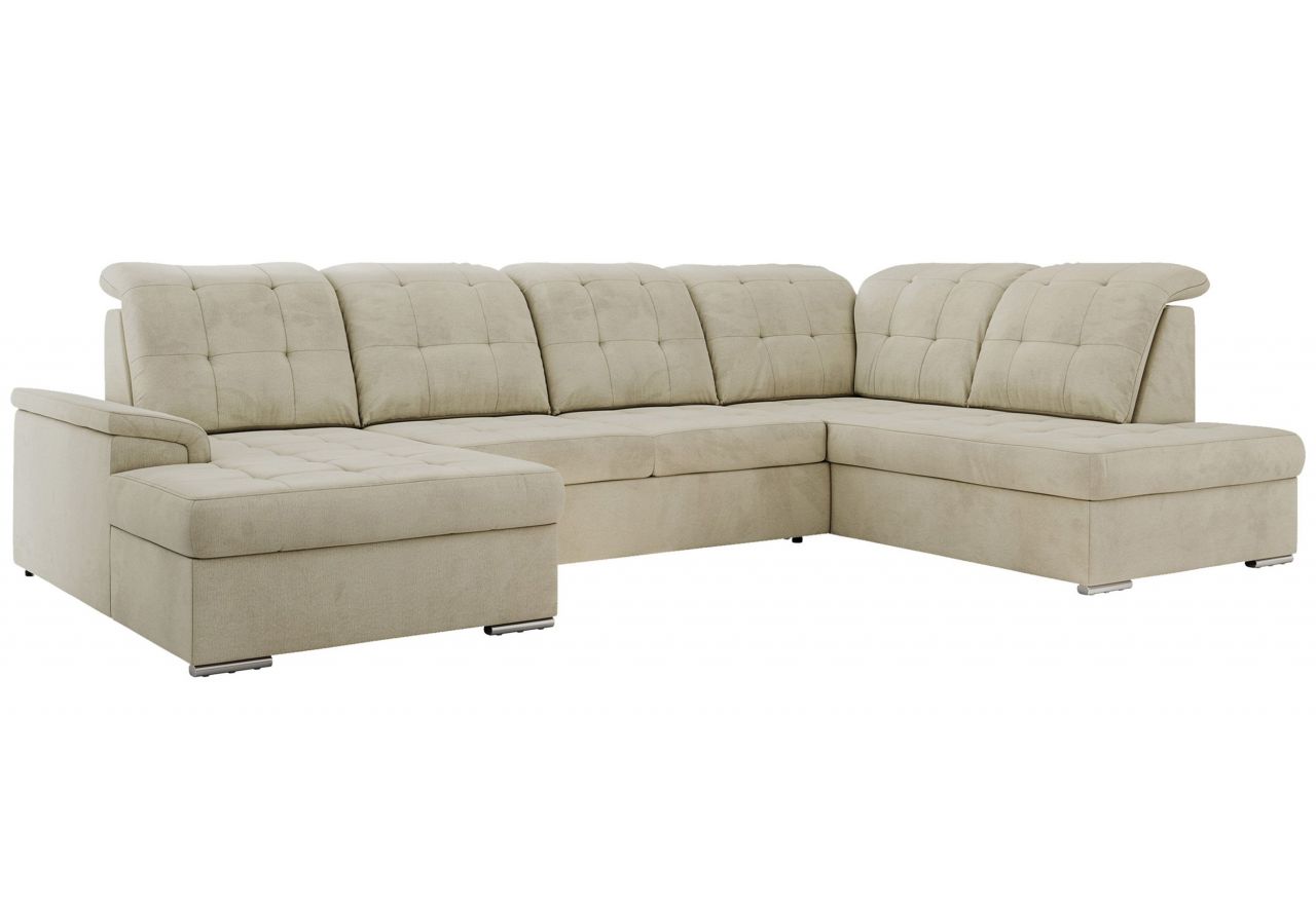 Narożnik MADRITO U - strona prawa - beżowy, welwet