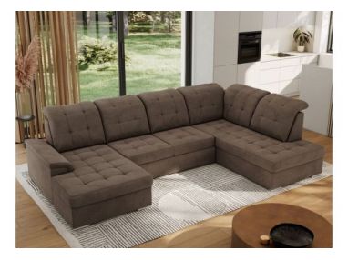 Narożnik MADRITO U - strona prawa - brązowy, welwet