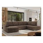 Narożnik MADRITO U - strona prawa - brązowy, welwet