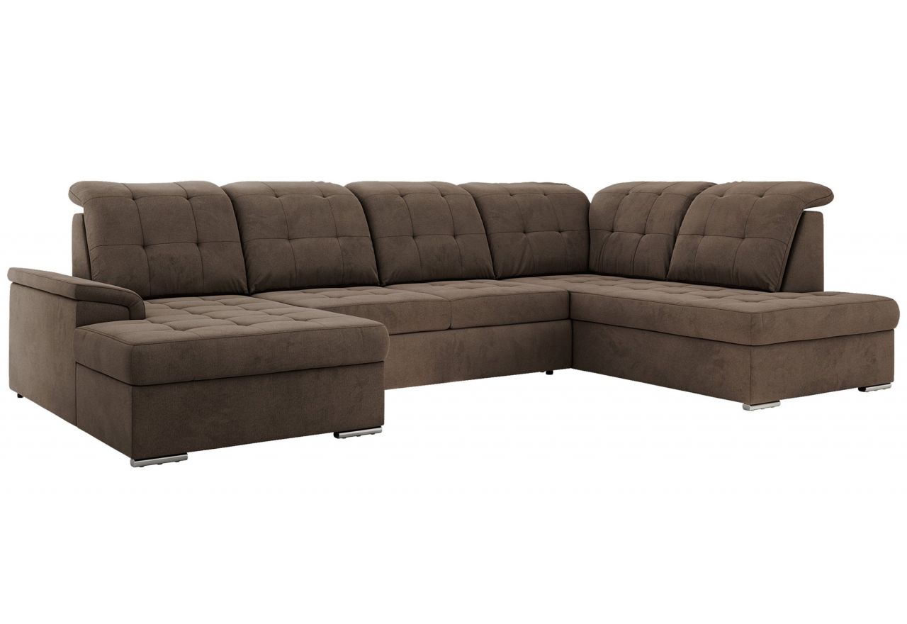 Narożnik MADRITO U - strona prawa - brązowy, welwet