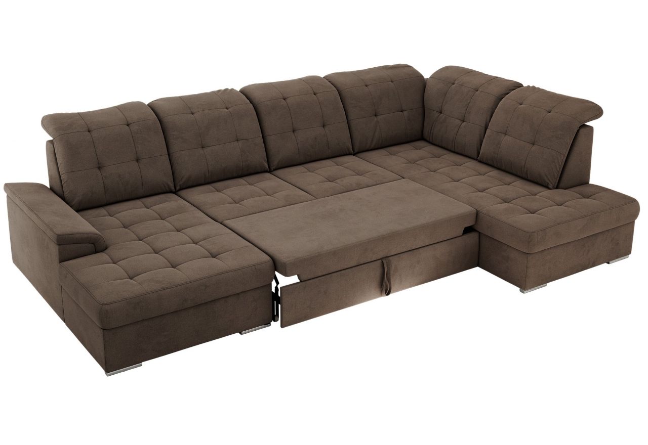 Narożnik MADRITO U - strona prawa - brązowy, welwet