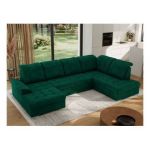Narożnik MADRITO U - strona prawa - ciemnozielony, welwet