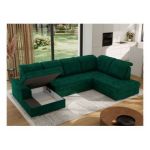 Narożnik MADRITO U - strona prawa - ciemnozielony, welwet