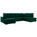 Narożnik MADRITO U - strona prawa - ciemnozielony, welwet