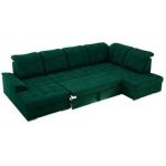 Narożnik MADRITO U - strona prawa - ciemnozielony, welwet