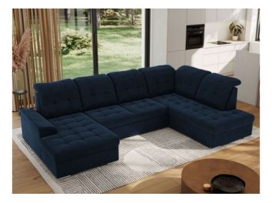 Narożnik MADRITO U - strona prawa - ciemnoniebieski, welwet
