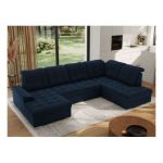 Narożnik MADRITO U - strona prawa - ciemnoniebieski, welwet