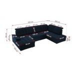 Narożnik MADRITO U - strona prawa - ciemnoniebieski, welwet