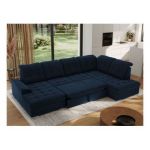 Narożnik MADRITO U - strona prawa - ciemnoniebieski, welwet