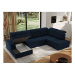 Narożnik MADRITO U - strona prawa - ciemnoniebieski, welwet