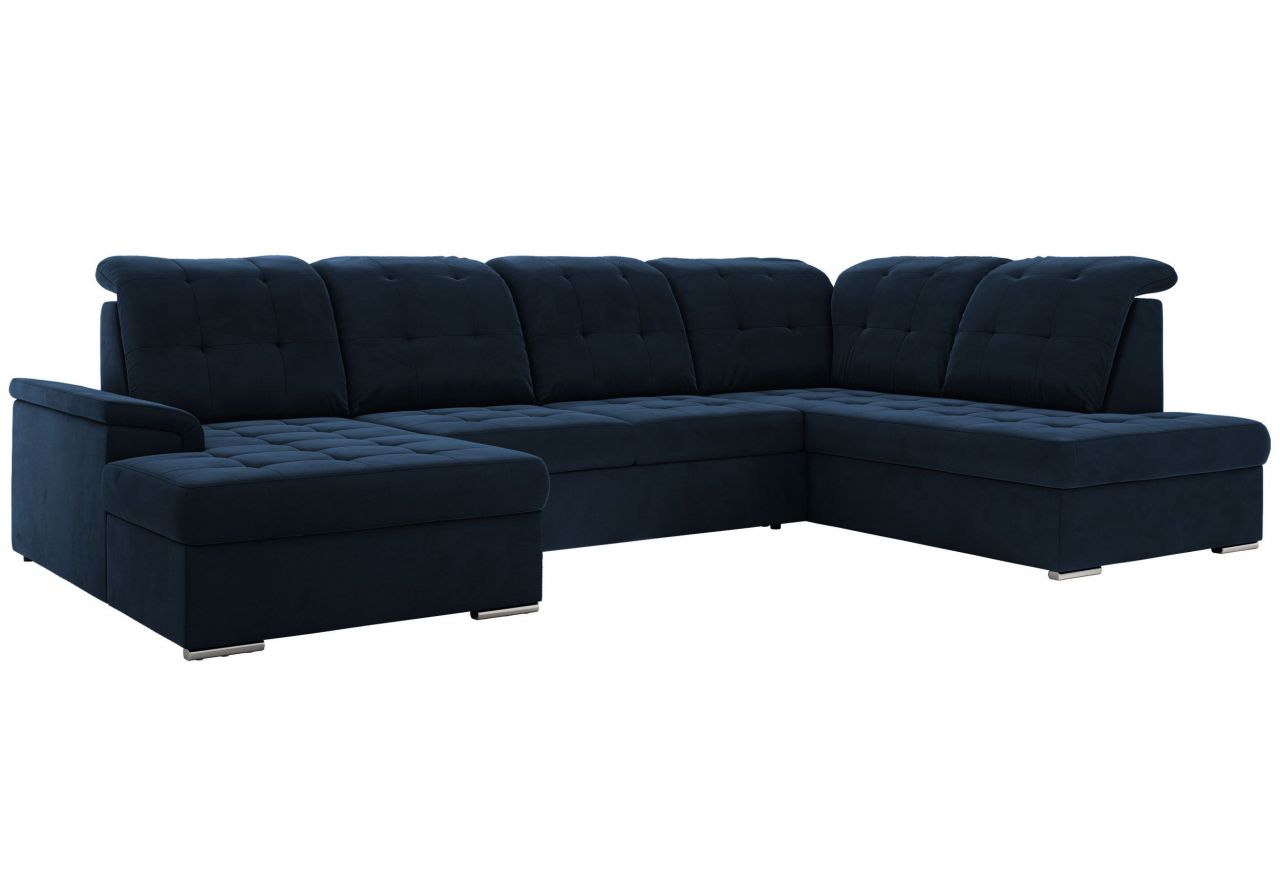 Narożnik MADRITO U - strona prawa - ciemnoniebieski, welwet