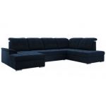 Narożnik MADRITO U - strona prawa - ciemnoniebieski, welwet