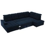 Narożnik MADRITO U - strona prawa - ciemnoniebieski, welwet